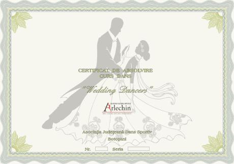 DANSUL MIRILOR - Certificat de absolvire a cursului de dans WIDDING Dancers